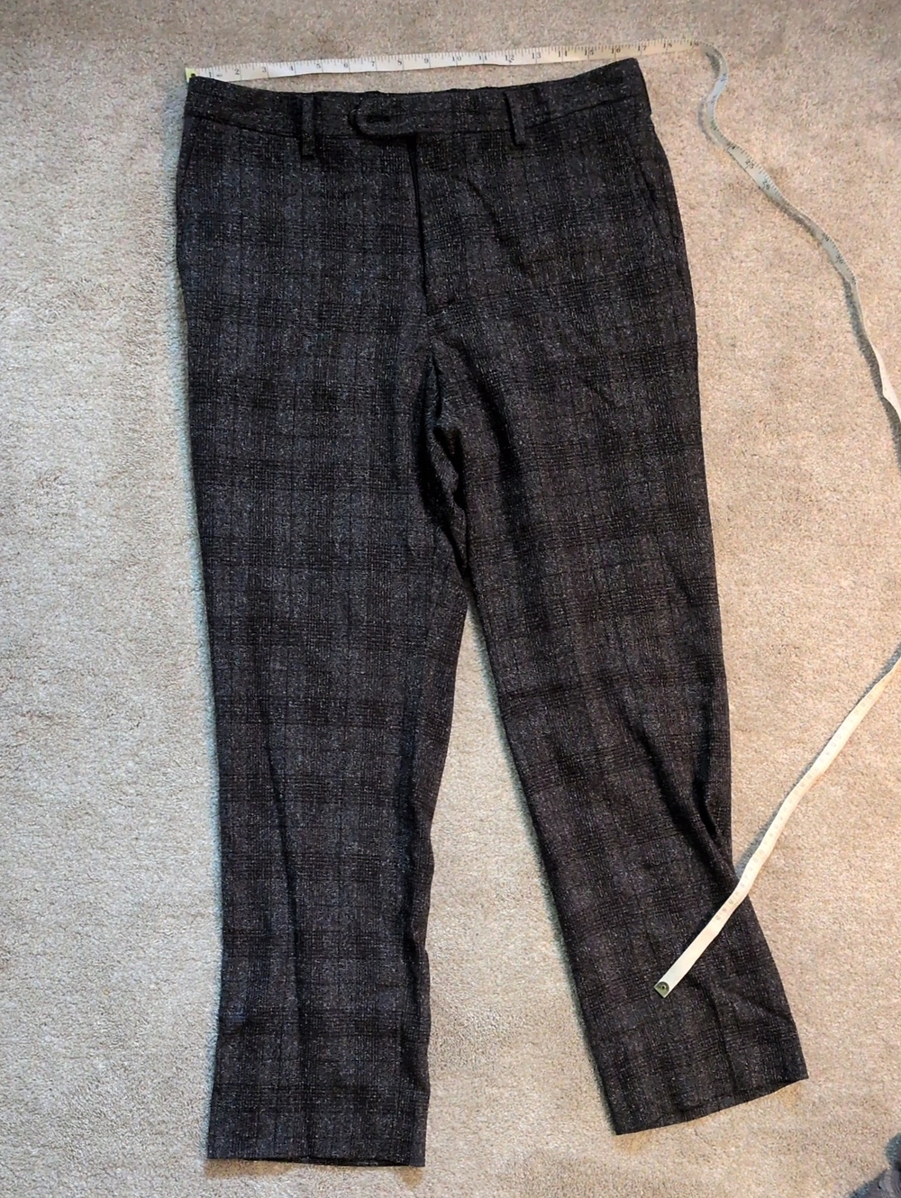 Joseph Abboud Charcoal Plaid Dress Pants 33W X 30